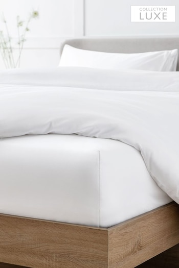 White Collection Luxe 400 Thread Count Deep Fitted 100% Egyptian Cotton Sateen Deep Fitted Sheet (672781) | £25 - £40
