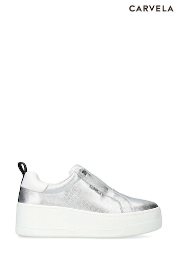 Carvela Silver Chrome Connected Laceless Trainers (672884) | £139