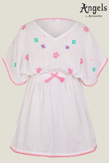 Angels By Accessorize White Floral Embroidered Kaftan (672928) | £20 - £21