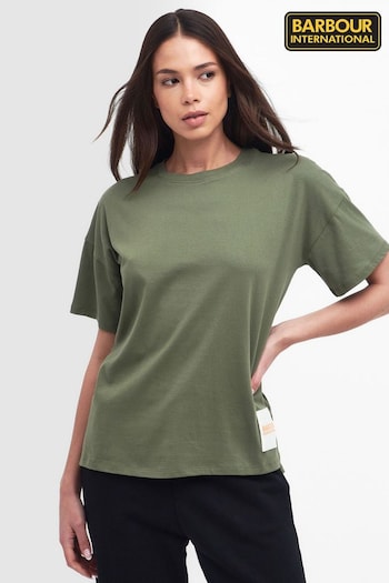 Barbour® International Khaki Green Henlow Relaxed Fit T-Shirt (673415) | £33