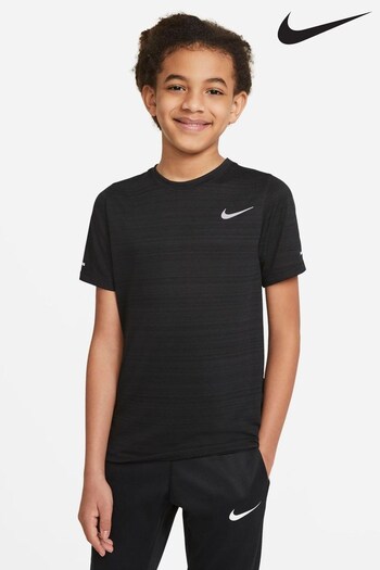 Nike Black Miler Dri-FIT T-Shirt (673620) | £25