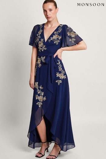 Monsoon Sarah Embellished Wrap Dress (673784) | £150