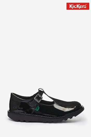Kickers Youth Patent Leather Kick Black Shoes heights (673921) | £60
