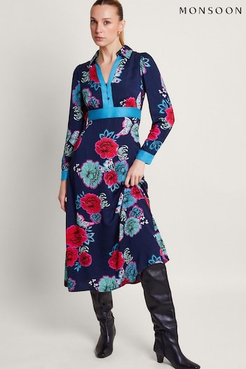 Monsoon Blue Esme SLEE Shirt Dress (673951) | £90
