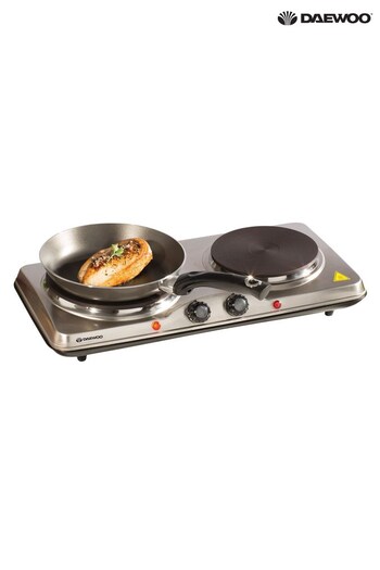 Daewoo Silver Double Stainless Steel Hot Plate (673973) | £35