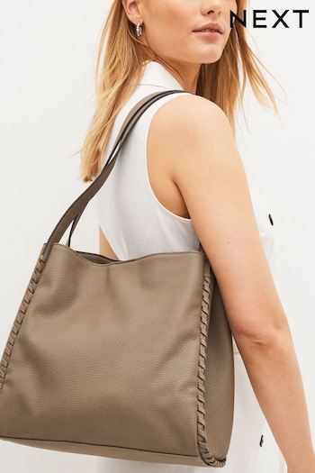 Mink Brown Whipstitch Shoulder Bag (674031) | £38