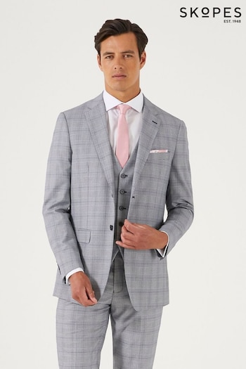 Skopes Anello Grey Check Tailored Fit Suit Jacket (674112) | £110
