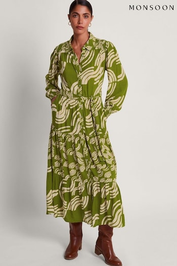 Monsoon Green Nula Shirt Dress (674139) | £75
