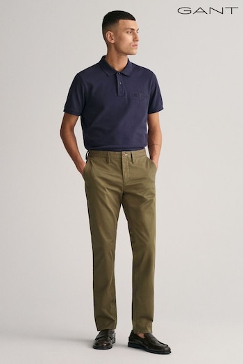 GANT Slim Fit Cotton Twill Chinos Trousers (674155) | £100