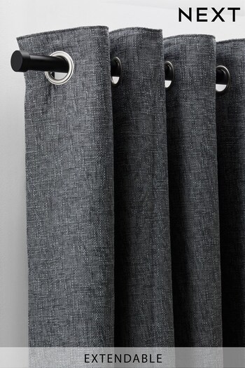 Black Stud Finial Extendable 28mm Curtain Pole Kit (674177) | £35 - £60