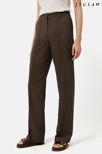 Jigsaw Cotton Twill Nevis Brown Trousers (674194) | £110