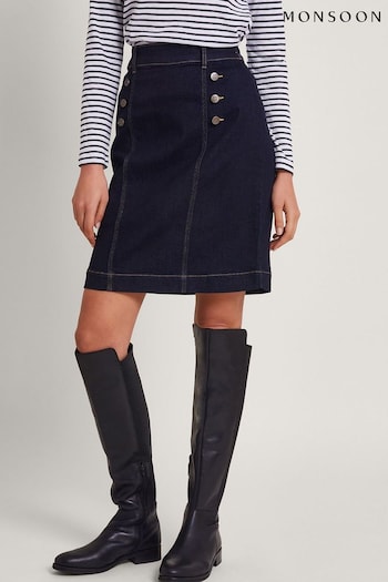 Monsoon Rosa Button Denim Skirt (674195) | £59