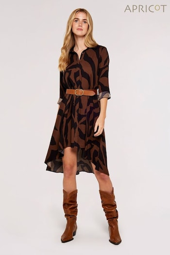 Apricot Brown & Black Zebra Oversized High Low Dress (674333) | £35