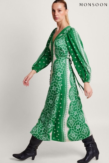 Monsoon Green Tamsyn Print Tea Dress (674341) | £80