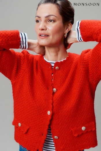 Monsoon Red Suki Stitch Cardigan (674393) | £65