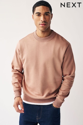 Clay/Neutral Regular Fit Jersey Cotton Rich Crew Sweatshirt (674462) | £26