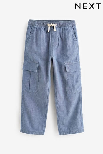 Blue Chambray Cargo Trousers Mid (3-16yrs) (674877) | £17 - £22