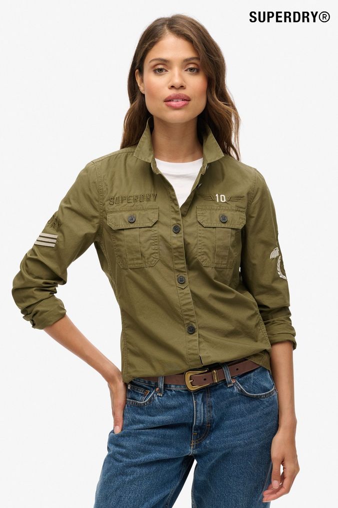 Buy Women s Green Denim Shirts Online Next UK