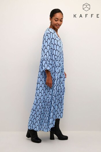 Kaffe Blue Karina Maxi 3/4 Sleeve Bear Dress (674939) | £75