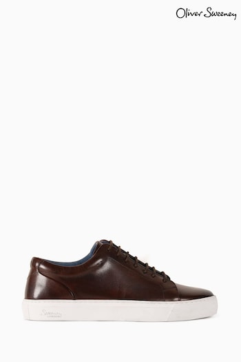 Oliver Sweeney Brown Hand Finished Leather Trainers (675914) | £139