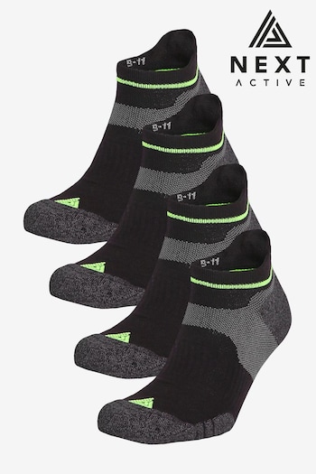 Black 4 Pack 4 Pack Active Cushioned Sports Trainer Damet (675927) | £12
