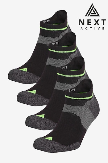 Black 4 Pack Active Cushioned SHIRT Trainers Socks 4 Pack (675927) | £12