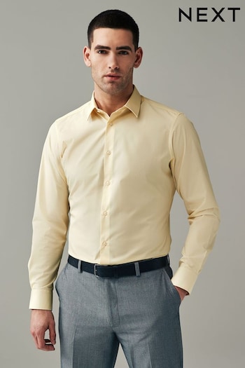 Yellow Slim Fit Easy Care Single Cuff Shirt (676043) | £20