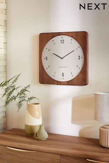 Brown Wood Retro Juno Wall Clock (676285) | £40