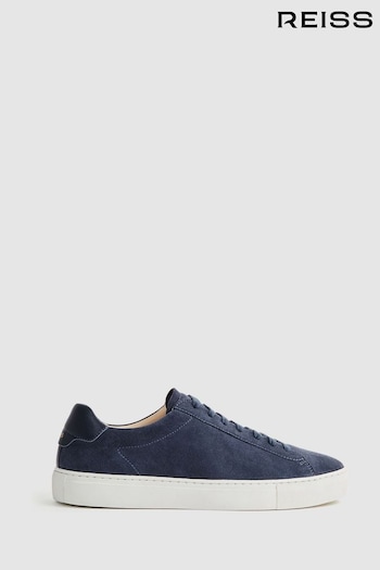 Reiss Airforce Blue Finley Suede Suede Trainers (676487) | £128