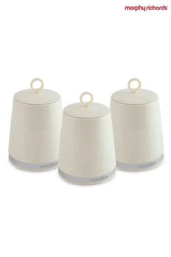 Morphy Richards Set of 3 Cream Dune Canisters (676611) | £35