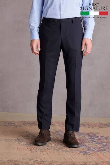 Navy Slim Fit Signature Tollegno Suit: Trousers (676628) | £90