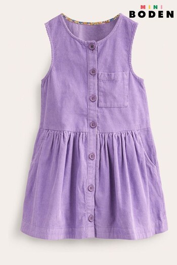 Boden Purple Buttoned Pinafore Dress (676816) | £29 - £33