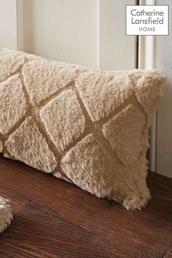Catherine Lansfield Natural Cosy Diamond Fleece Draught Excluder (676892) | £16