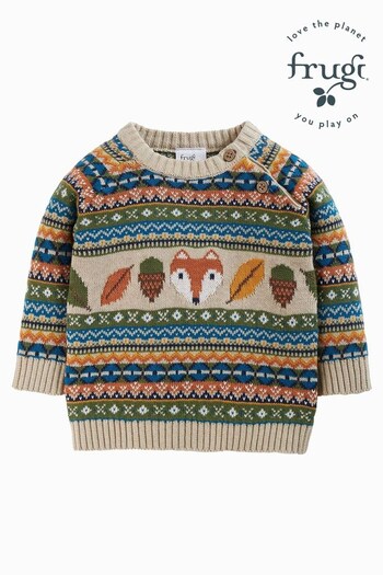 Frugi Beige Fowey Fairisle Pattern Knitted Jumper (676913) | £34 - £36