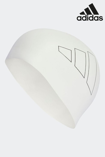 adidas White Adult Logo Swim Cap (677007) | £13