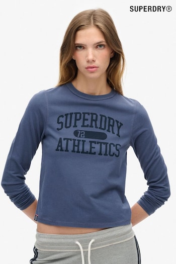 Superdry Mariner Navy Athletic Ringer Slim Long Sleeve Top (677434) | £27