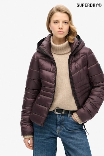 Superdry Smoky Aubergine Purple Hooded Fuji Quilt Padded Jacket (677491) | £100