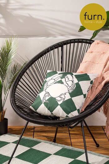 furn. Green Checkerboard Outdoor Cushion (677594) | £18