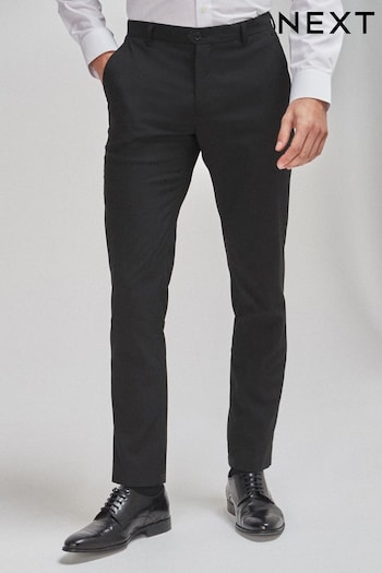 Black Slim Tapered Stretch Smart Trousers Fit (677675) | £24