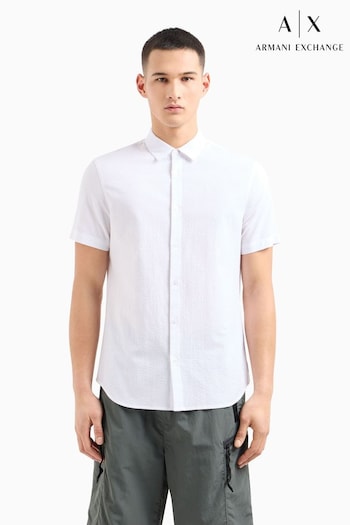 Armani piki Exchange Seersucker Texture Short Sleeve Shirt (677934) | £85