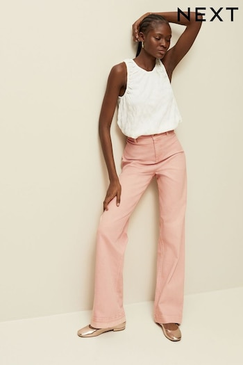 Pink Wide Leg Midi Jeans (677935) | £42