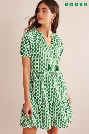 Boden Green Short Sleeve Jersey Mini Dress (677958) | £65