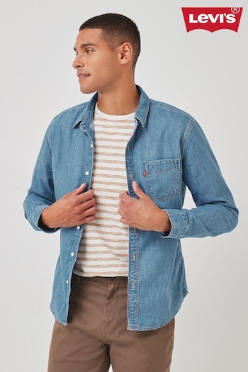 Levi's® Denim Light Wash Sunset 1 Pocket Slim Fit Shirt (678015) | £60