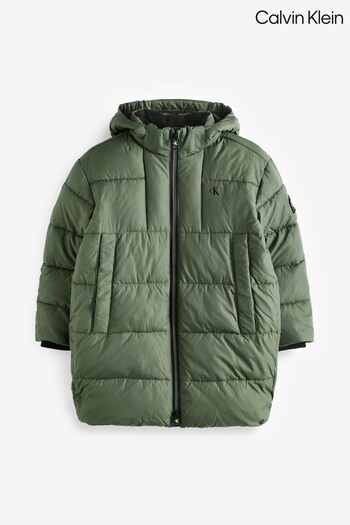 Calvin Klein Kids Green Essential Parka Puffer Jacket (678055) | £180