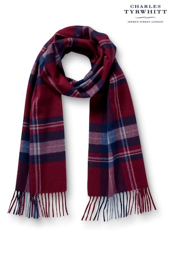 Charles Tyrwhitt Red Check Cashmere Scarf (678131) | £90