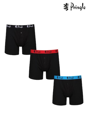 Pringle Dark Black Button Fly 3 Pack  Boxers (678138) | £29