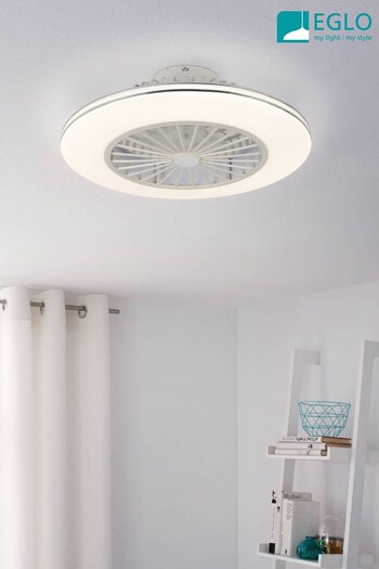 Eglo White/Silver Lovisca Ceiling Fan With Light (678194) | £242