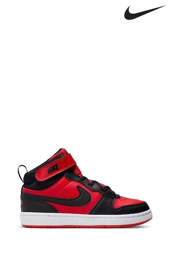 Nike Red/Black Junior Court Borough Mid Trainers (678829) | £45