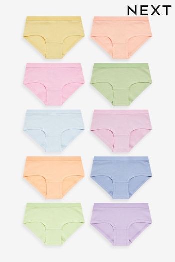 Multi Pastel Hipster Briefs 10 Pack (2-16yrs) (678881) | £16 - £22