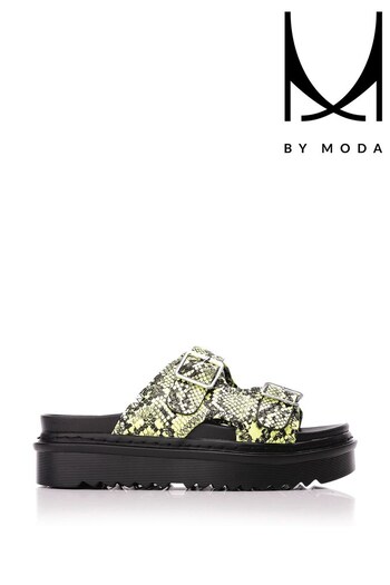 MbyModa Yellow Chunky Sole Sandals with Buckle Straps (678932) | £79